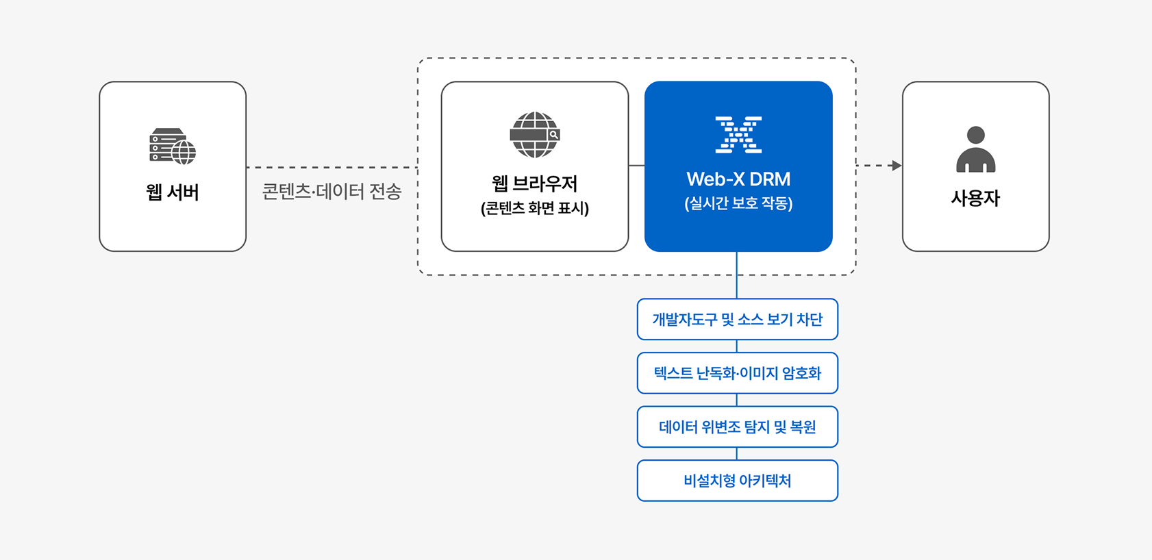 Web-X DRM, 평문 데이터 자체를 제거하는 기술